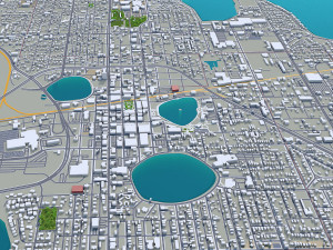 lakeland city florida usa 30km 3D-Modell