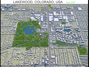 lakewood city colorado usa 30km 3D Model