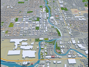 lansing city michigan usa 30km 3D 모델