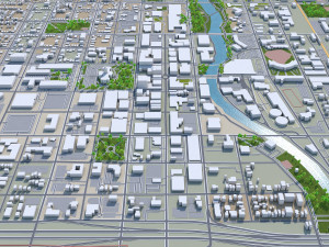 lansing city michigan usa 30km 3D 모델