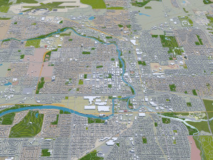 lansing city michigan usa 30km 3D 모델