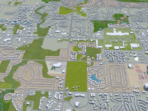 lansing city michigan usa 30km 3D 모델
