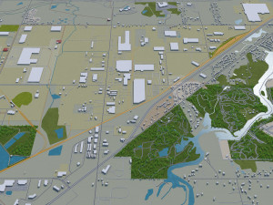lansing city michigan usa 30km 3D 모델