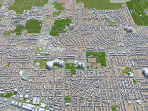 lansing city michigan usa 30km 3D 모델