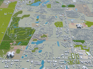 lansing city michigan usa 30km 3D 모델