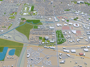 lansing city michigan usa 30km 3D 모델