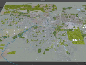 lansing city michigan usa 30km 3D Model