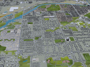 lansing city michigan usa 30km 3D 모델