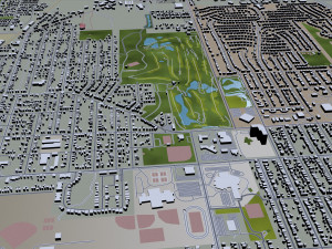 lansing city michigan usa 30km 3D 모델