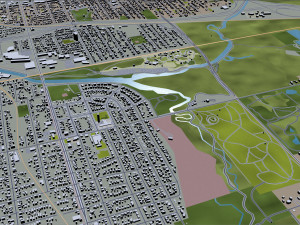 lansing city michigan usa 30km 3D 모델