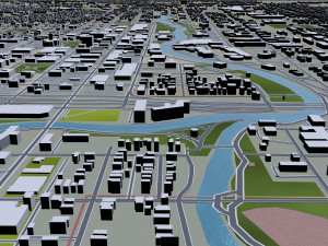 lansing city michigan usa 30km 3D 모델