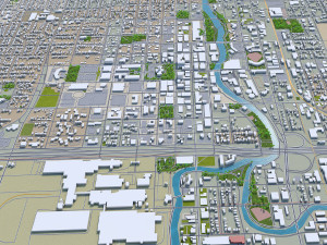 lansing city michigan usa 30km 3D 모델