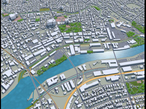 lawrence city massachusetts usa 20km Modèle 3D