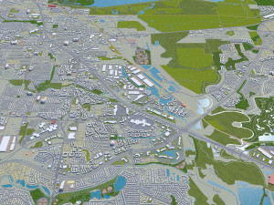 lewisville city texas usa 25km 3D-Modell