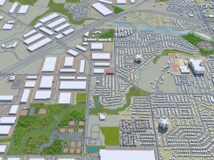 lewisville city texas usa 25km 3D-Modell