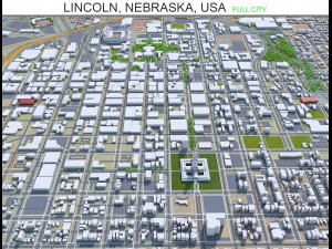 lincoln city nebraska eua 35 km Modelo 3D