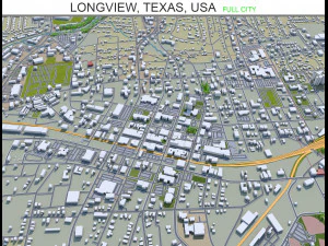 Лонгвью Сіті Техас США 30 км 3D Модель