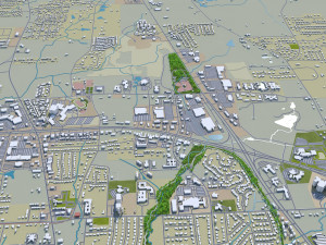 longview city texas usa 30km 3D Model