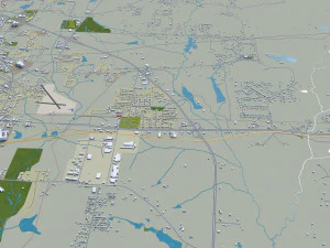 longview city texas usa 30km 3D Model