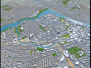 lowell city massachusetts usa 20km 3D Model