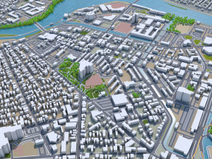 lowell city massachusetts usa 20km 3D Model