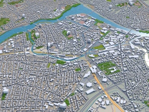 lowell city massachusetts usa 20km 3D Model