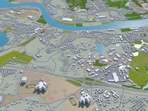 lowell city massachusetts usa 20km 3D Model
