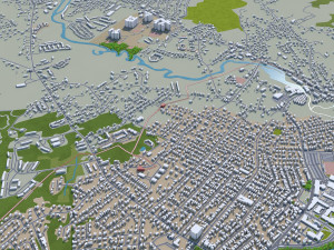 lowell city massachusetts usa 20km 3D Model
