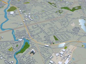 lowell city massachusetts usa 20km 3D Model