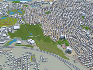 lowell city massachusetts usa 20km 3D Model