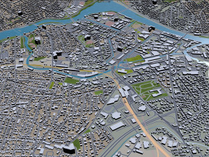 lowell city massachusetts usa 20km 3D Model
