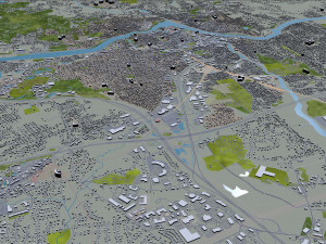 lowell city massachusetts usa 20km 3D Model