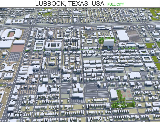 lubbock city texas usa 30km Modèle 3D .c4d .max .obj .3ds .fbx .stl .blend 