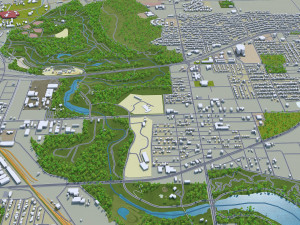 lubbock city texas usa 30km Modèle 3D