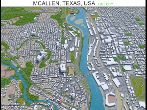 mcallen city texas usa 40km 3D मॉडल
