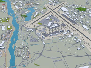 mcallen city texas usa 40km 3D Model