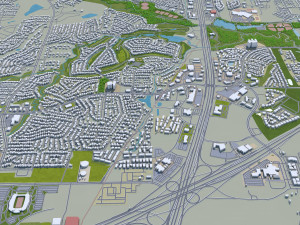mckinney city texas usa 20km 3D 모델