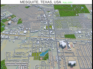 mesquite city texas usa 30km 3D Model