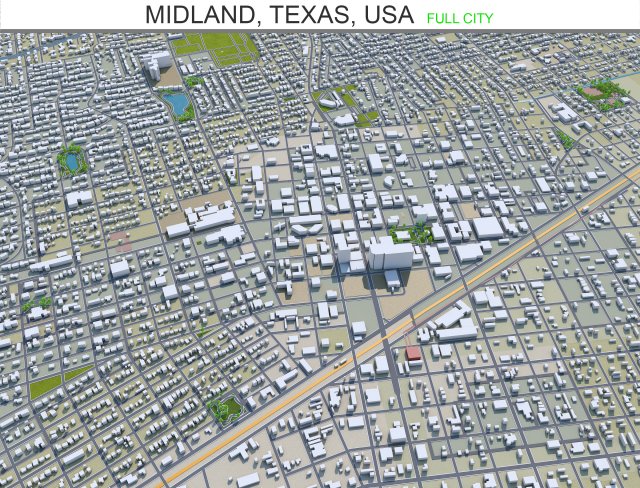 midland city texas usa 30km Modèle 3D .c4d .max .obj .3ds .fbx .stl .blend 