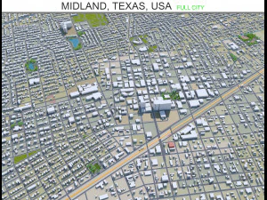 cidade de Midland, Texas, EUA, 30 km Modelo 3D