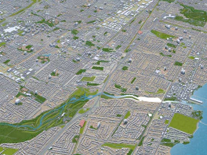 mississauga city ontario canada 40km 3D Model