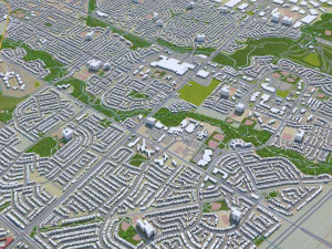 mississauga city ontario canada 40km 3D Model