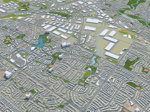 mississauga city ontario canada 40km 3D मॉडल