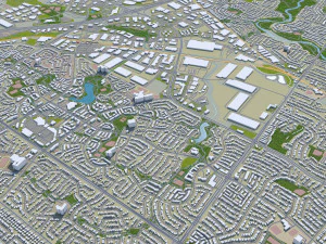 mississauga city ontario canada 40km 3D Model
