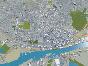 mobile city alabama usa 40km 3D Model
