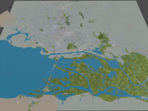 mobile city alabama usa 40km 3D Model