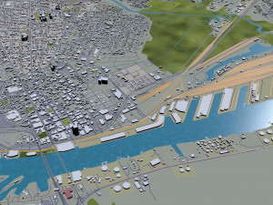mobile city alabama usa 40km 3D Model