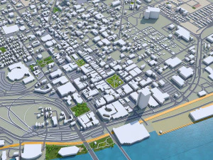 mobile city alabama usa 40km 3D Model