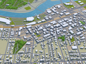 moline city illinois usa 20km Modèle 3D