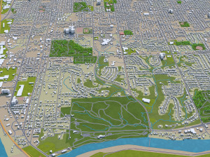 moline city illinois usa 20km Modèle 3D